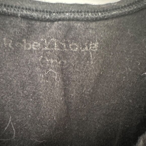 Rebellious Crop Tank Top With Paris Milan New York Print Black Cotton Sleeveless - Picture 4 of 5